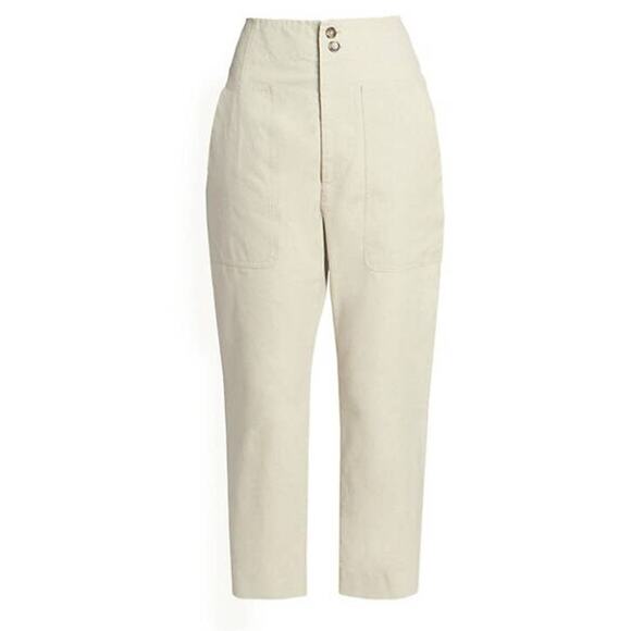 Isabel Etoile Marant NWOT Beige Pralunia Pant Size 36 US 4 100% Cotton High Rise - Picture 2 of 11